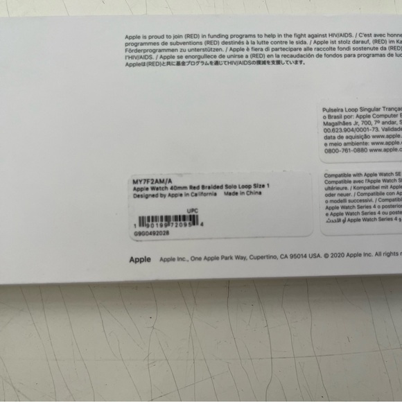 Apple Watch Braided Solo Loop Band, 38 / 40 / 41 / 42mm, wrist size 1, red - Picture 4 of 6